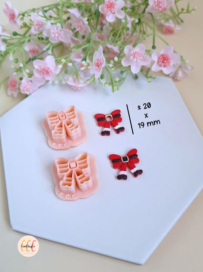 Emporte-pièces 3D en forme de nœuds de Père-Noël pour la fabrication de bijoux en argile polymère, créoles interchangeables, pampilles