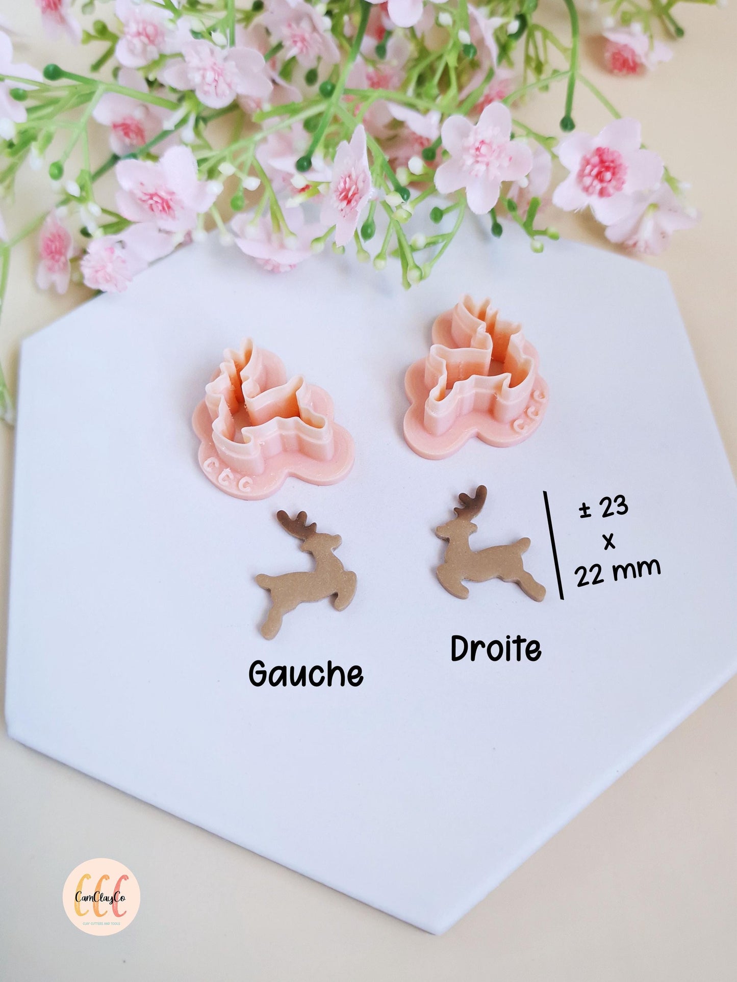 Emporte-pièces 3D en forme de rennes pour la fabrication de bijoux en argile polymère