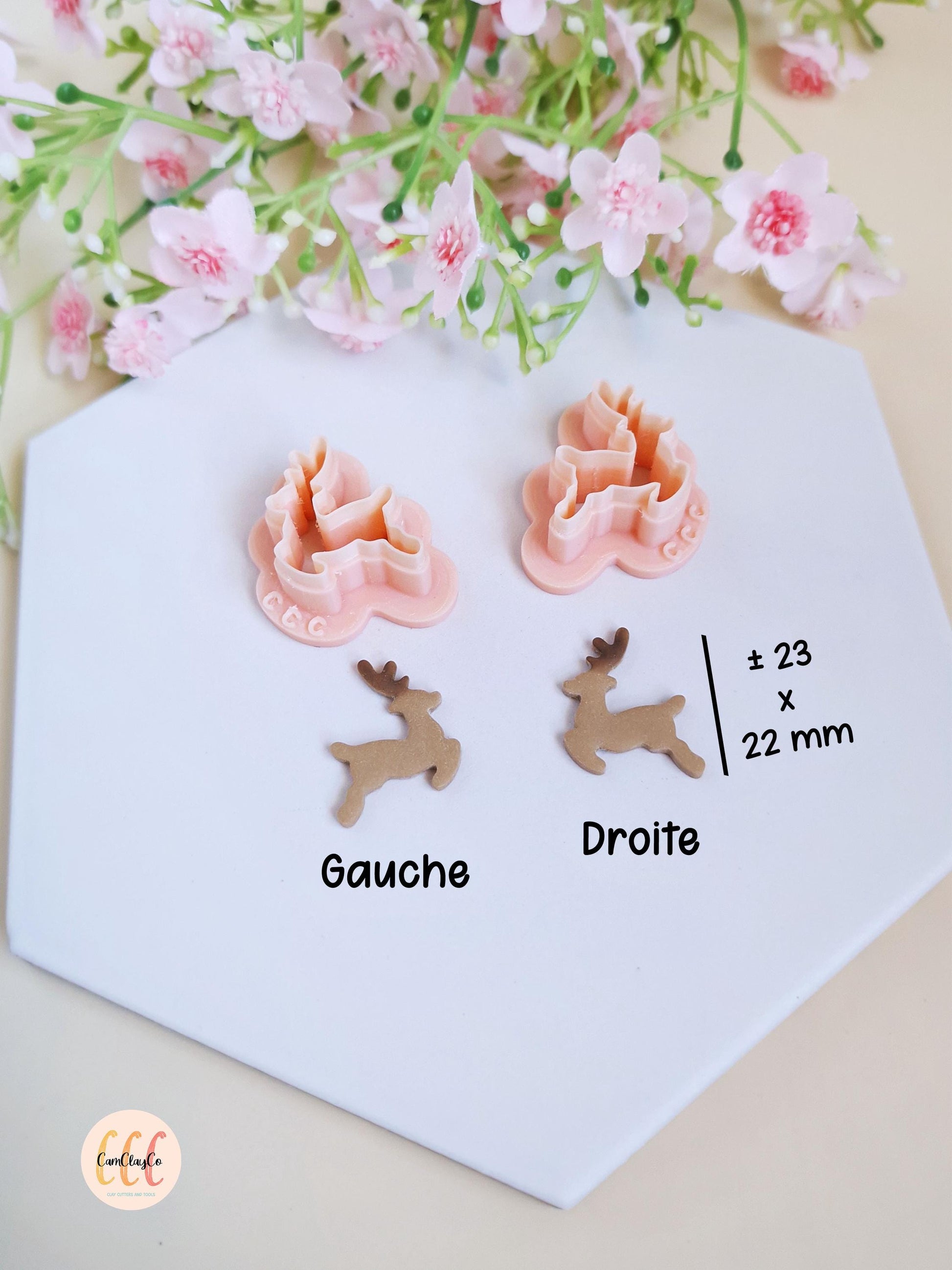 Emporte-pièces 3D en forme de rennes pour la fabrication de bijoux en argile polymère