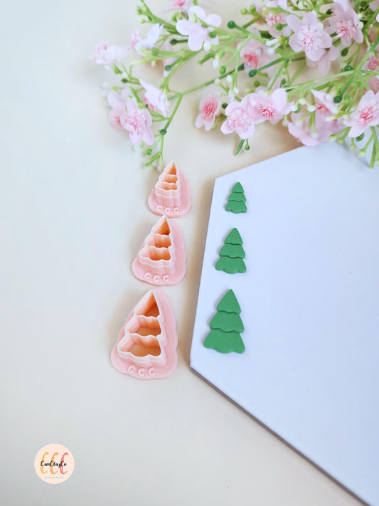 Emporte-pièces 3D Noël en forme de sapins pour la fabrication de bijoux en argile polymère