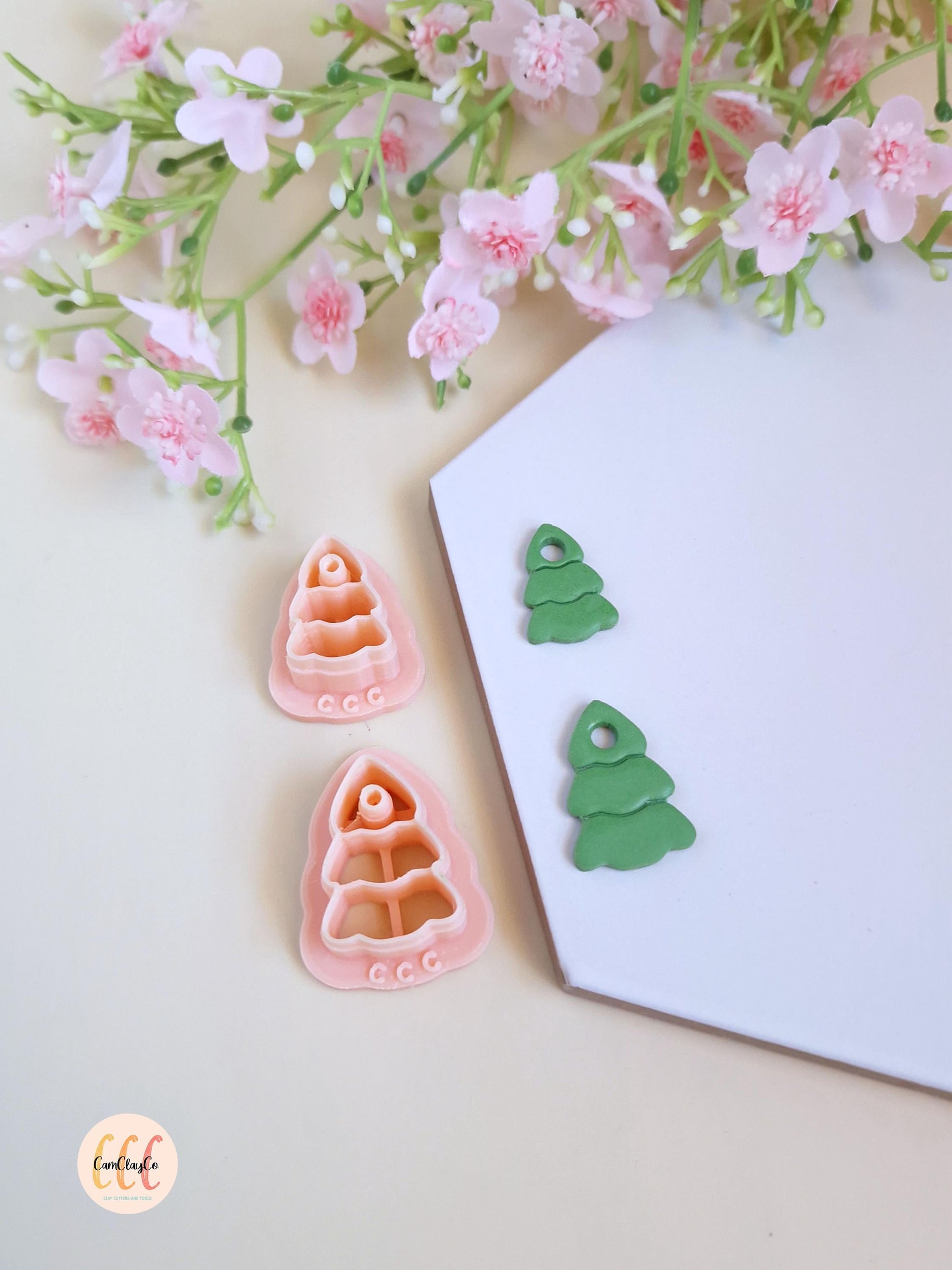 Emporte-pièces 3D Noël en forme de sapins pour la fabrication de bijoux en argile polymère, créoles interchangeables, pampilles