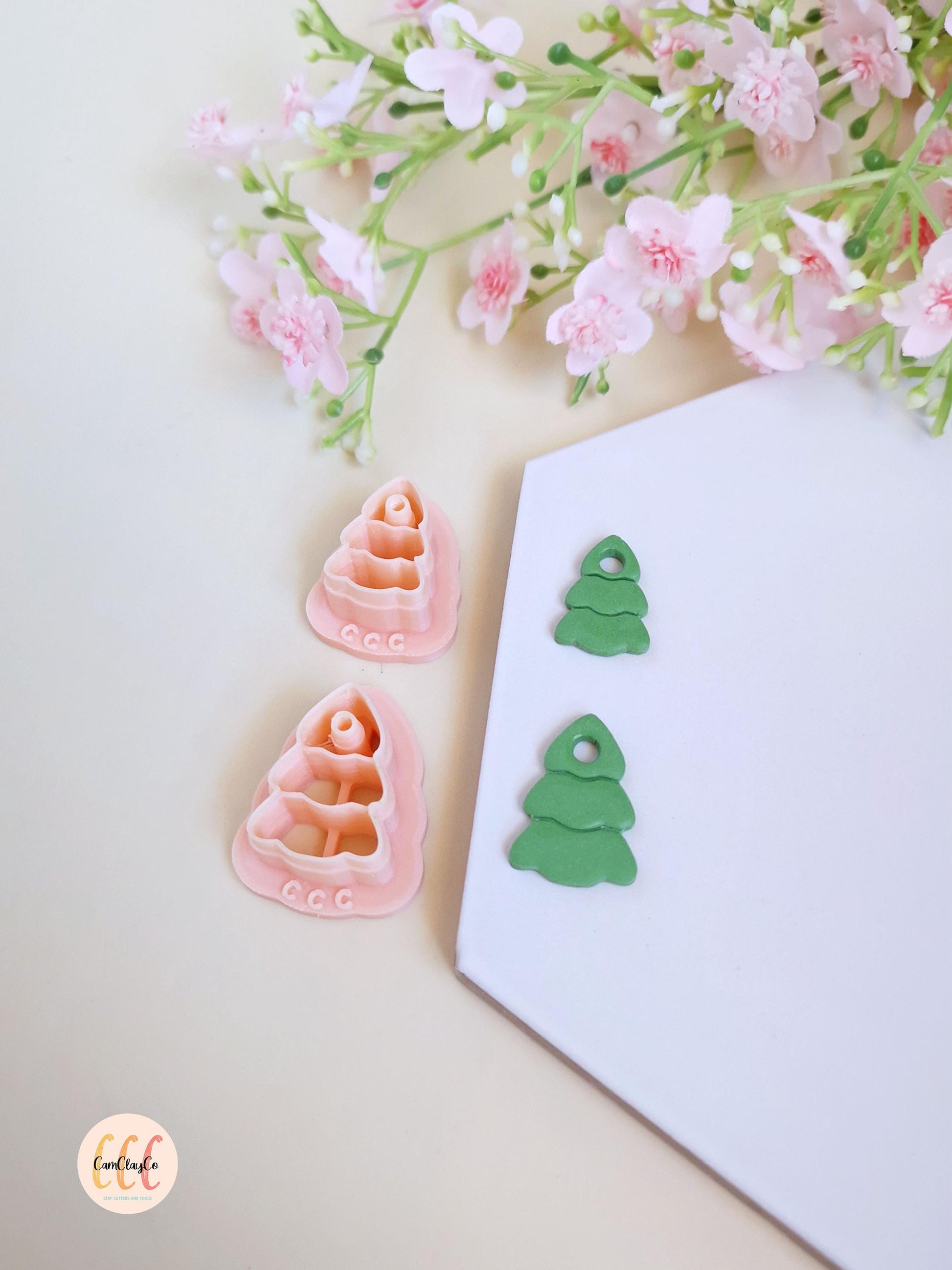 Emporte-pièces 3D Noël en forme de sapins pour la fabrication de bijoux en argile polymère, créoles interchangeables, pampilles