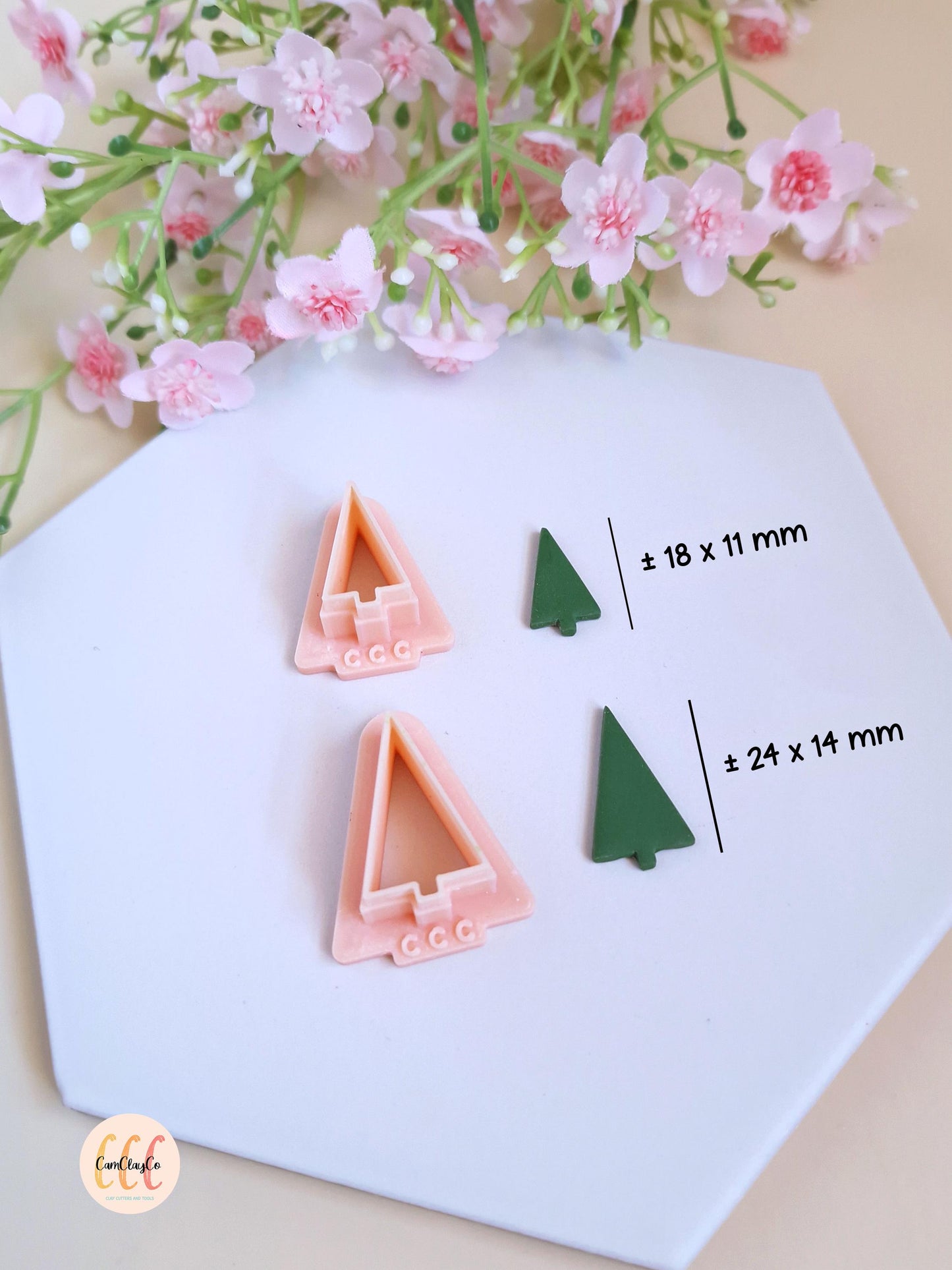 Emporte-pièces 3D Noël en forme de sapins minimalistes pour la fabrication de bijoux en argile polymère