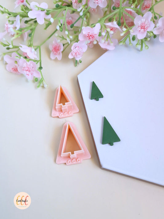 Emporte-pièces 3D Noël en forme de sapins minimalistes pour la fabrication de bijoux en argile polymère