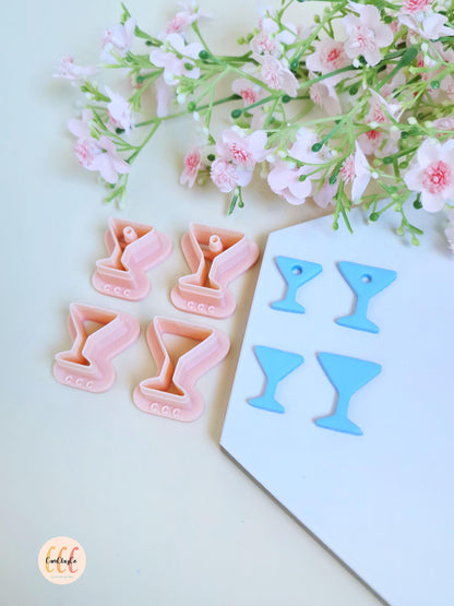 Emporte-pièces 3D en forme de verres à cocktail pour la fabrication de bijoux en argile polymère, créoles interchangeables, pampilles
