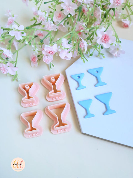 Emporte-pièces 3D en forme de verres à cocktail pour la fabrication de bijoux en argile polymère, créoles interchangeables, pampilles