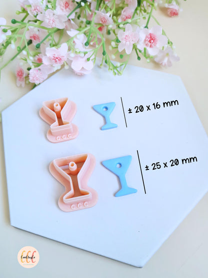 Emporte-pièces 3D en forme de verres à cocktail pour la fabrication de bijoux en argile polymère, créoles interchangeables, pampilles