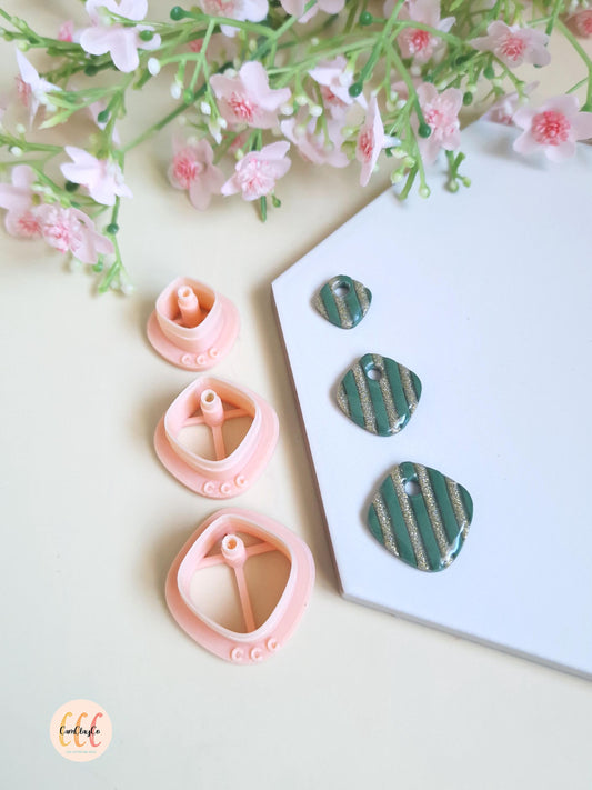 Emporte-pièces 3D en forme de losanges arrondis pour la fabrication de bijoux en argile polymère, créoles interchangeables, pampilles