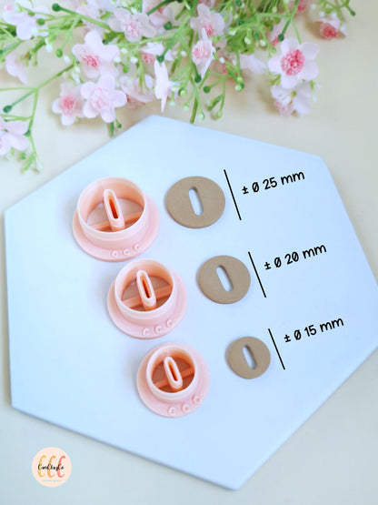Emporte-pièce 3D en forme de cercle donut ovale pour la fabrication de bijoux en argile polymère, pampilles créoles interchangeables