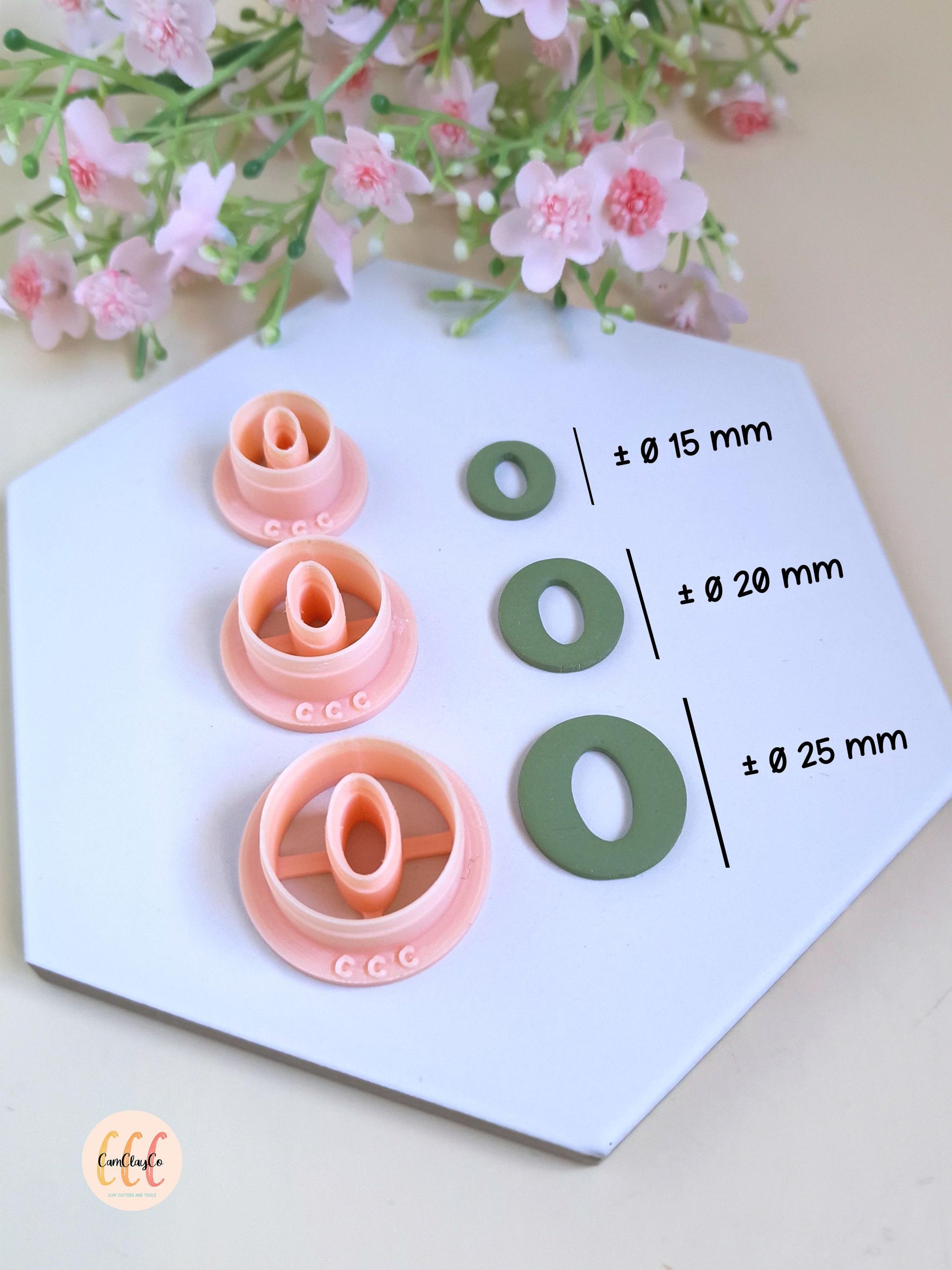 Emporte-pièces 3D en forme de cercles donuts ovales pour la fabrication de bijoux en argile polymère, pampilles créoles interchangeables
