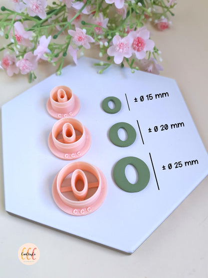 Emporte-pièces 3D en forme de cercles donuts ovales pour la fabrication de bijoux en argile polymère, pampilles créoles interchangeables