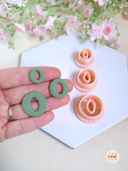 Emporte-pièces 3D en forme de cercles donuts ovales pour la fabrication de bijoux en argile polymère, pampilles créoles interchangeables