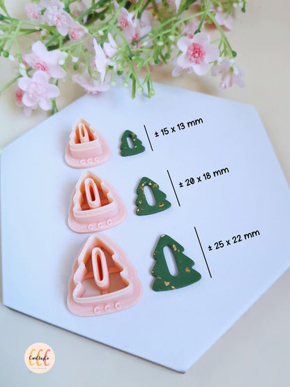 Emporte-pièces 3D en forme de sapins donut ovale pour la fabrication de bijoux en argile polymère, créoles interchangeables, pampilles