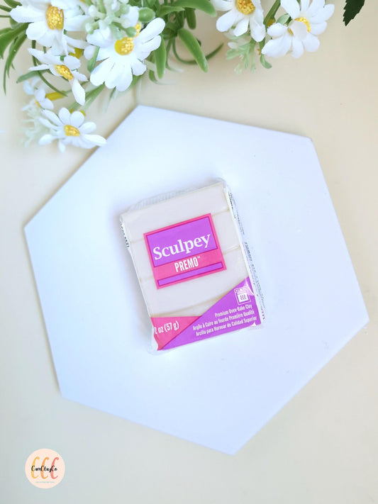 Argile polymère Sculpey Premo - White Translucent / Blanc Transparent