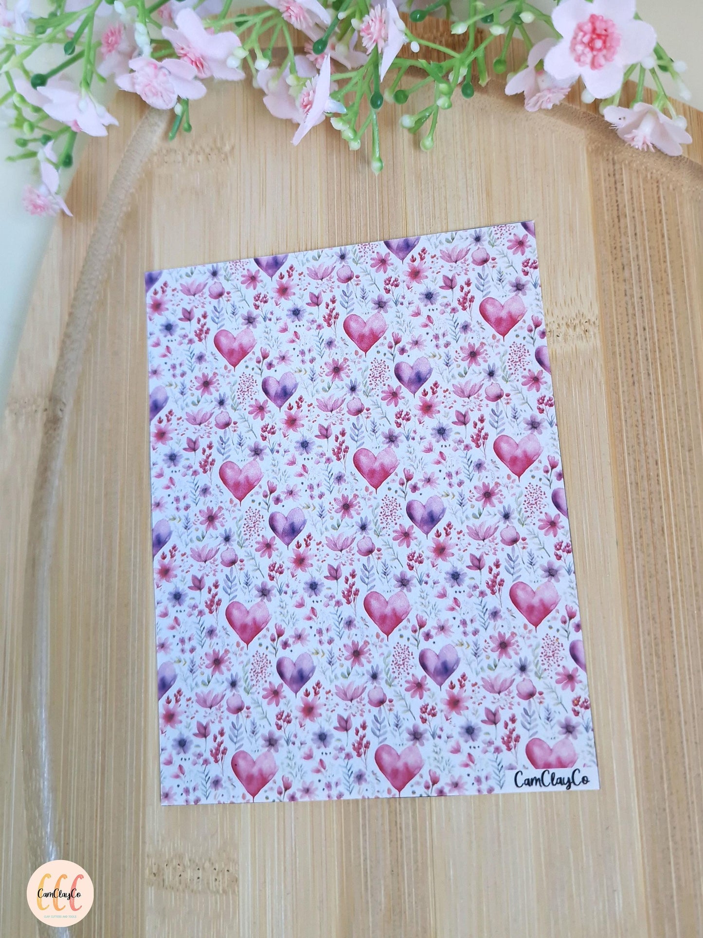 Feuille de transfert soluble à l'eau - Watercolor Valentine 01