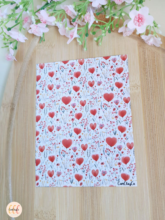 Feuille de transfert soluble à l'eau - Watercolor Valentine 02