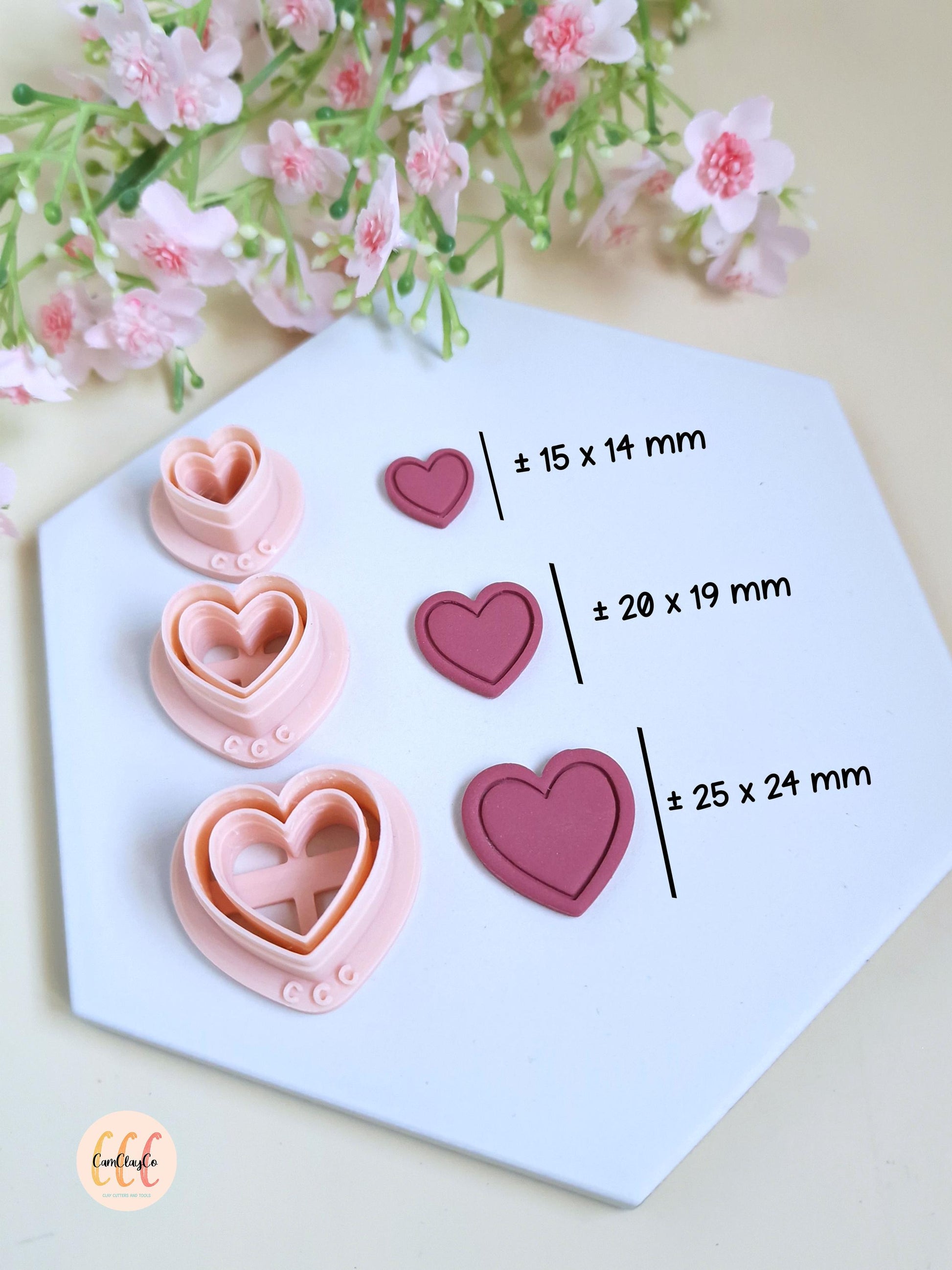 Emporte-pièces 3D en forme de cœurs avec contours pour la fabrication de bijoux en argile polymère, créoles interchangeables, pampilles