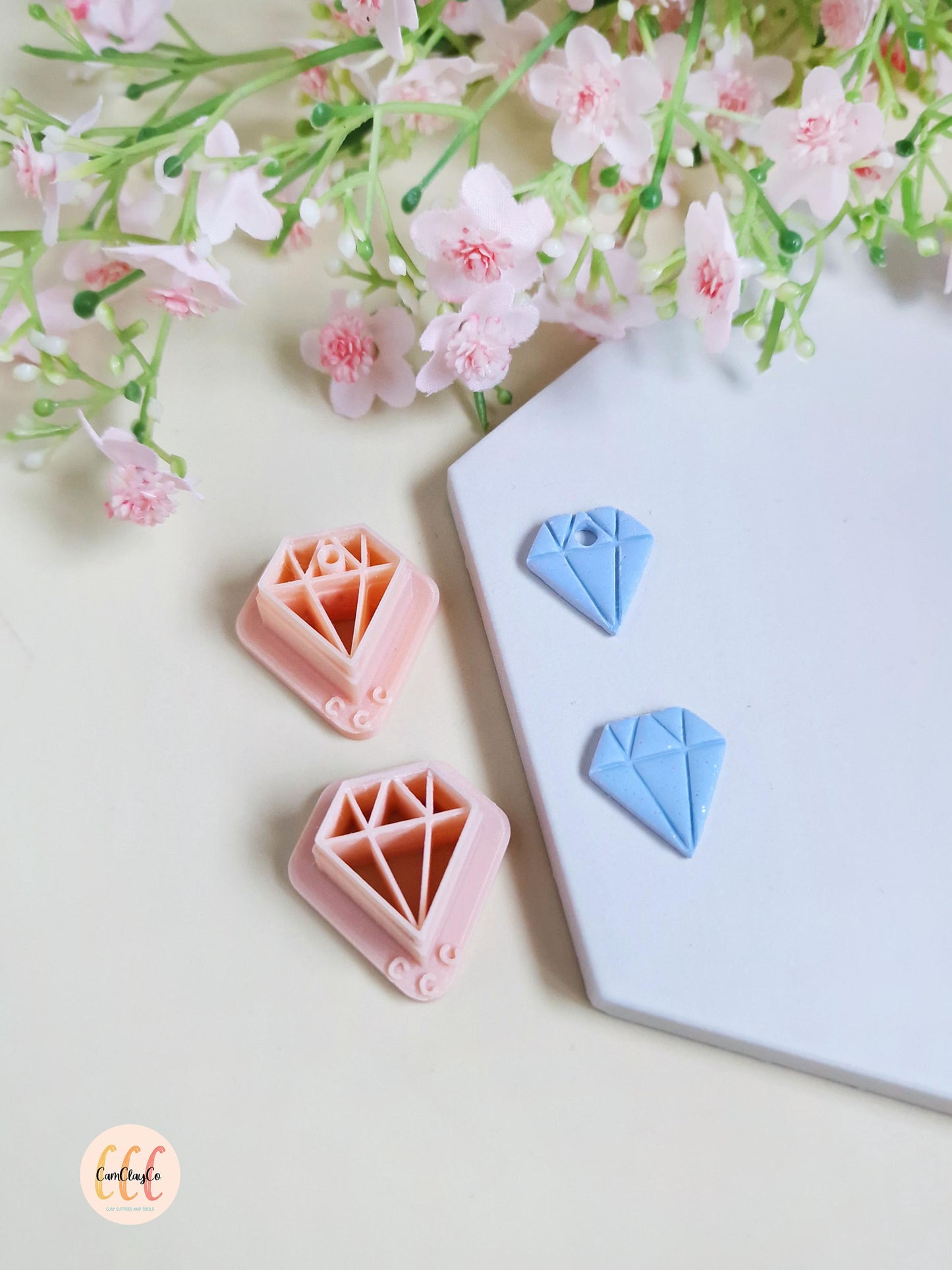 Emporte-pièces 3D en forme de diamants pour la fabrication de bijoux en argile polymère, créoles interchangeables, pampilles