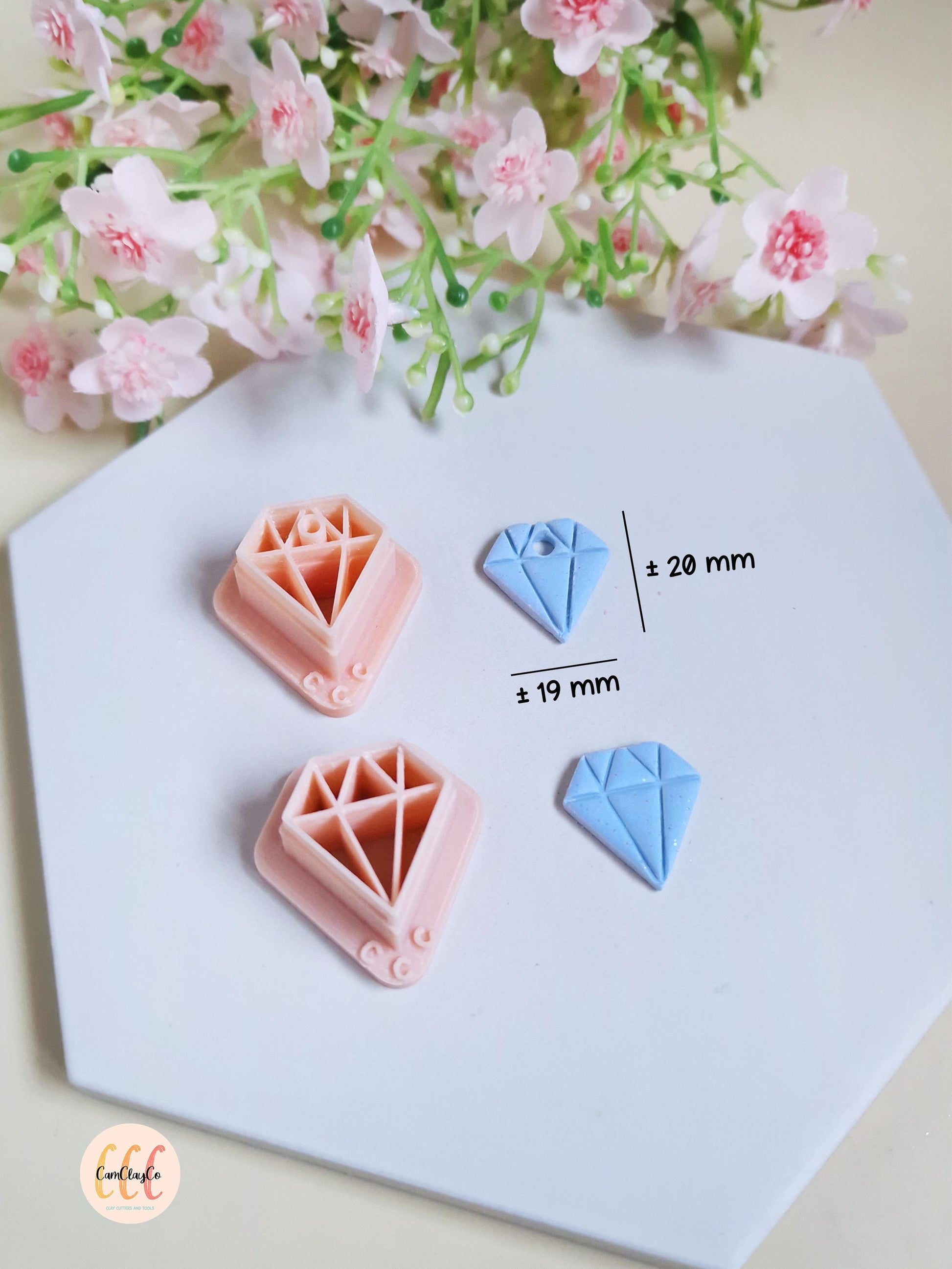 Emporte-pièces 3D en forme de diamants pour la fabrication de bijoux en argile polymère, créoles interchangeables, pampilles