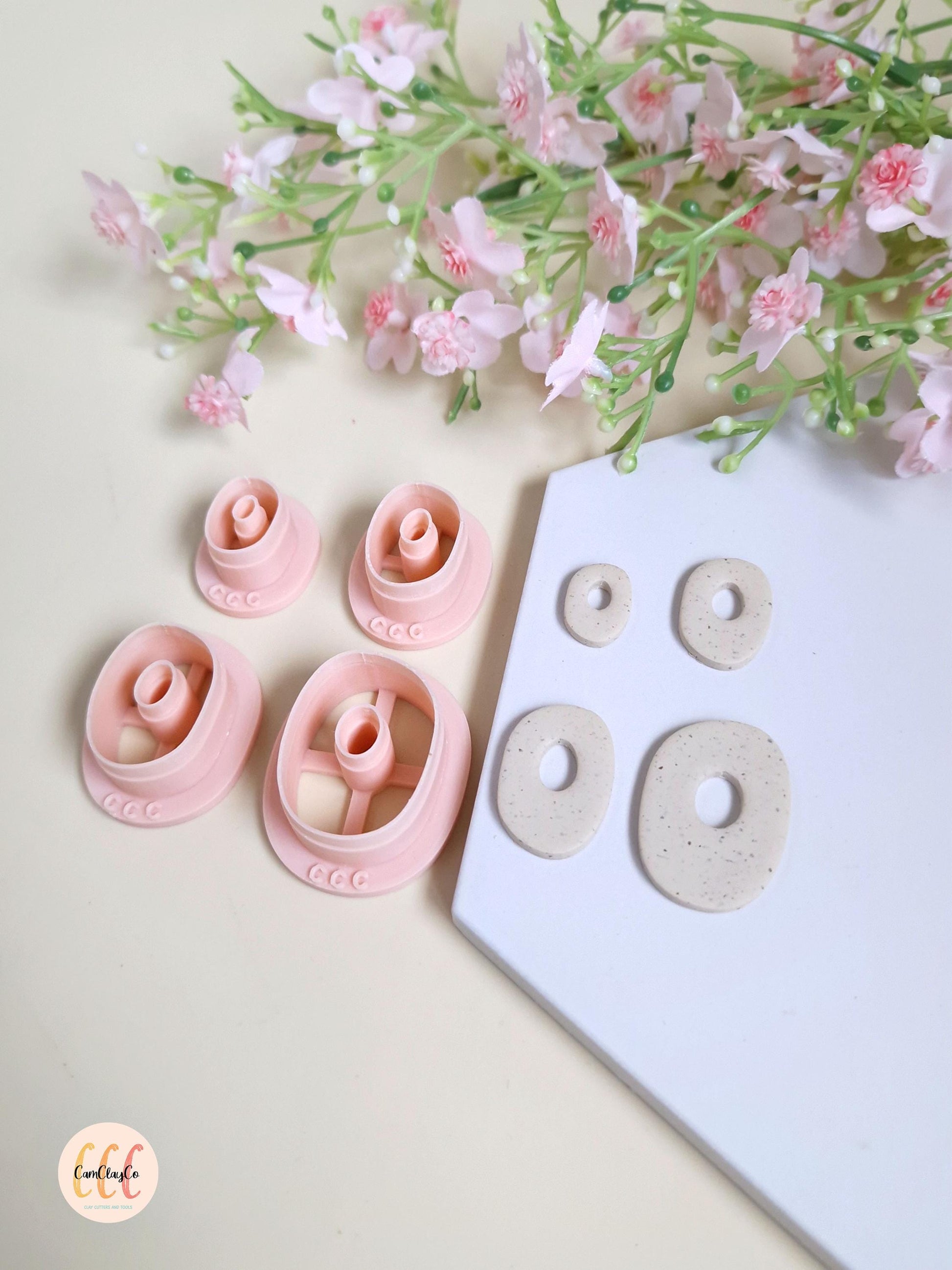 Emporte-pièces 3D formes organiques ovales donuts pour la fabrication de bijoux en argile polymère, créoles interchangeables, pampilles