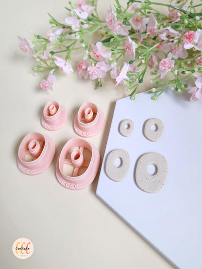 Emporte-pièces 3D formes organiques ovales donuts pour la fabrication de bijoux en argile polymère, créoles interchangeables, pampilles