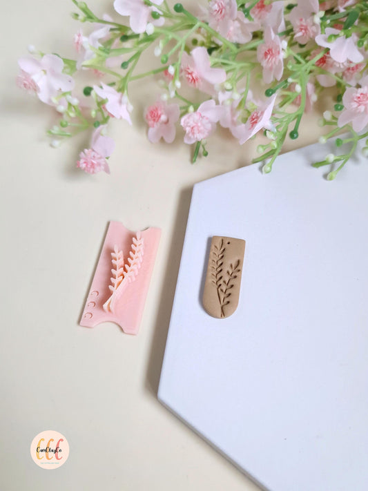 Tampon 3D feuillage pour la fabrication de bijoux en argile polymère - Tampon feuillage 01