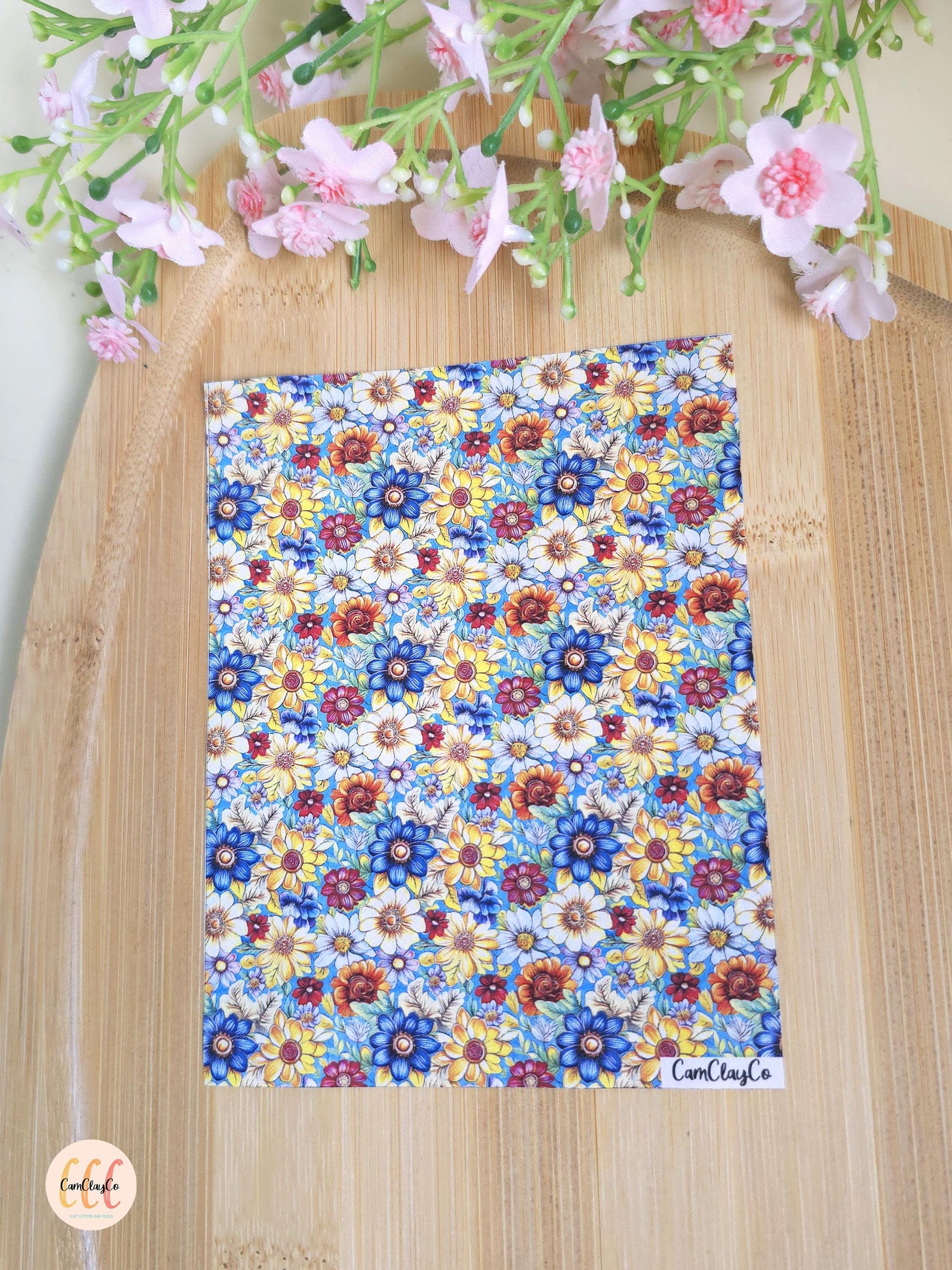 Feuille de transfert soluble à l'eau - Colorful flowers 01