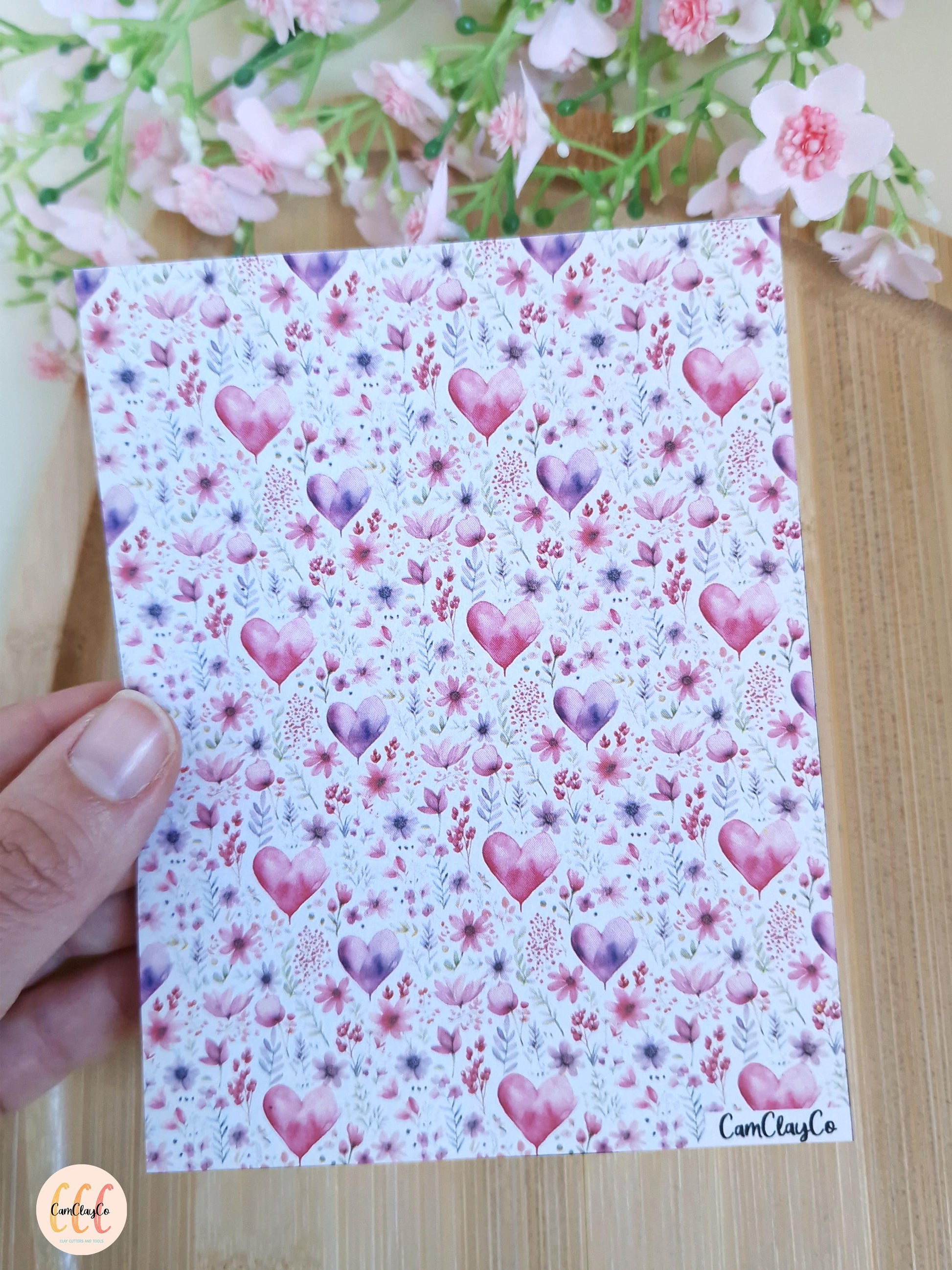 Feuille de transfert soluble à l'eau - Watercolor Valentine 01