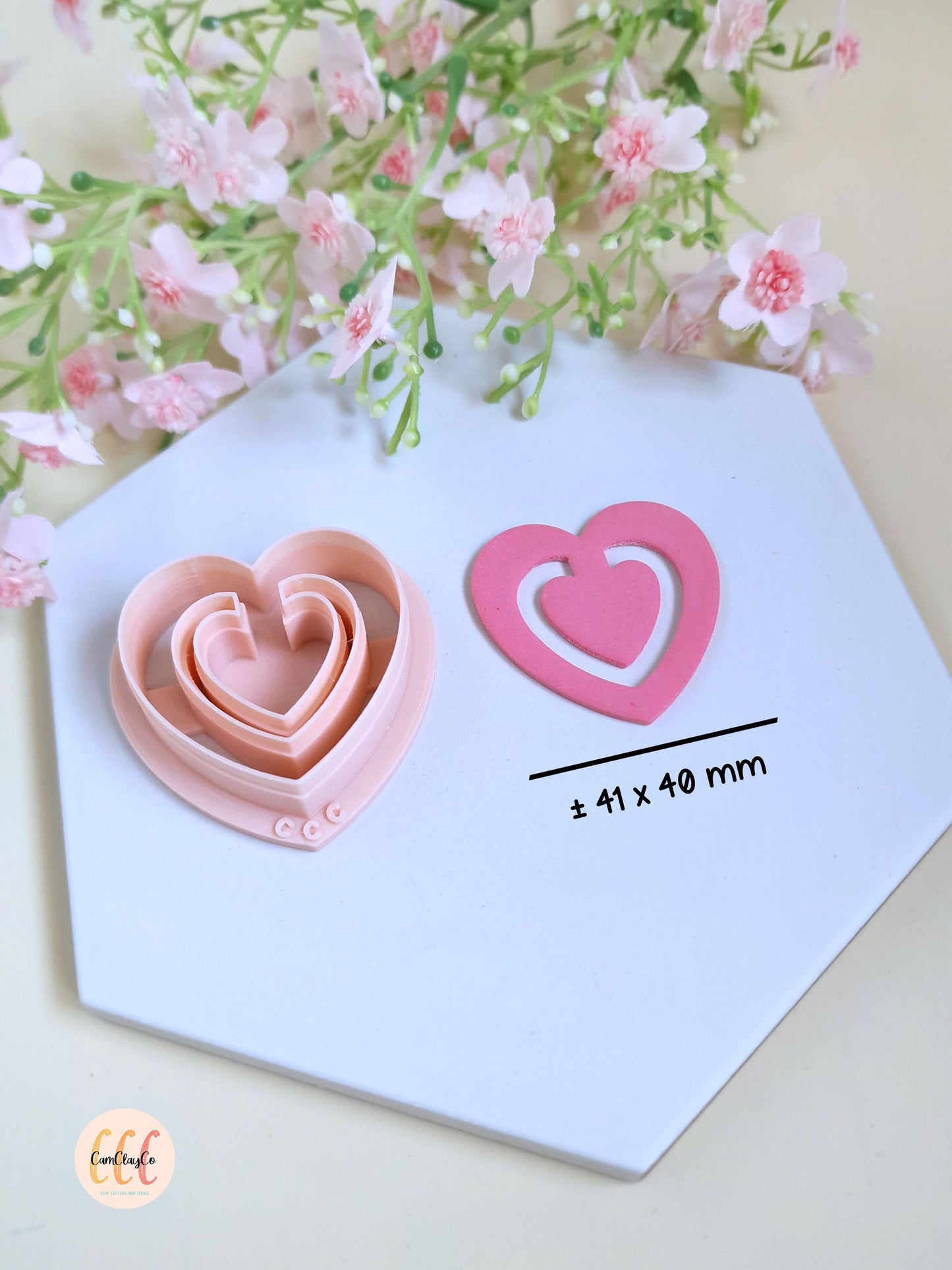 Emporte-pièce 3D marque-pages en forme de cœur pour la fabrication d'accessoires en argile polymère