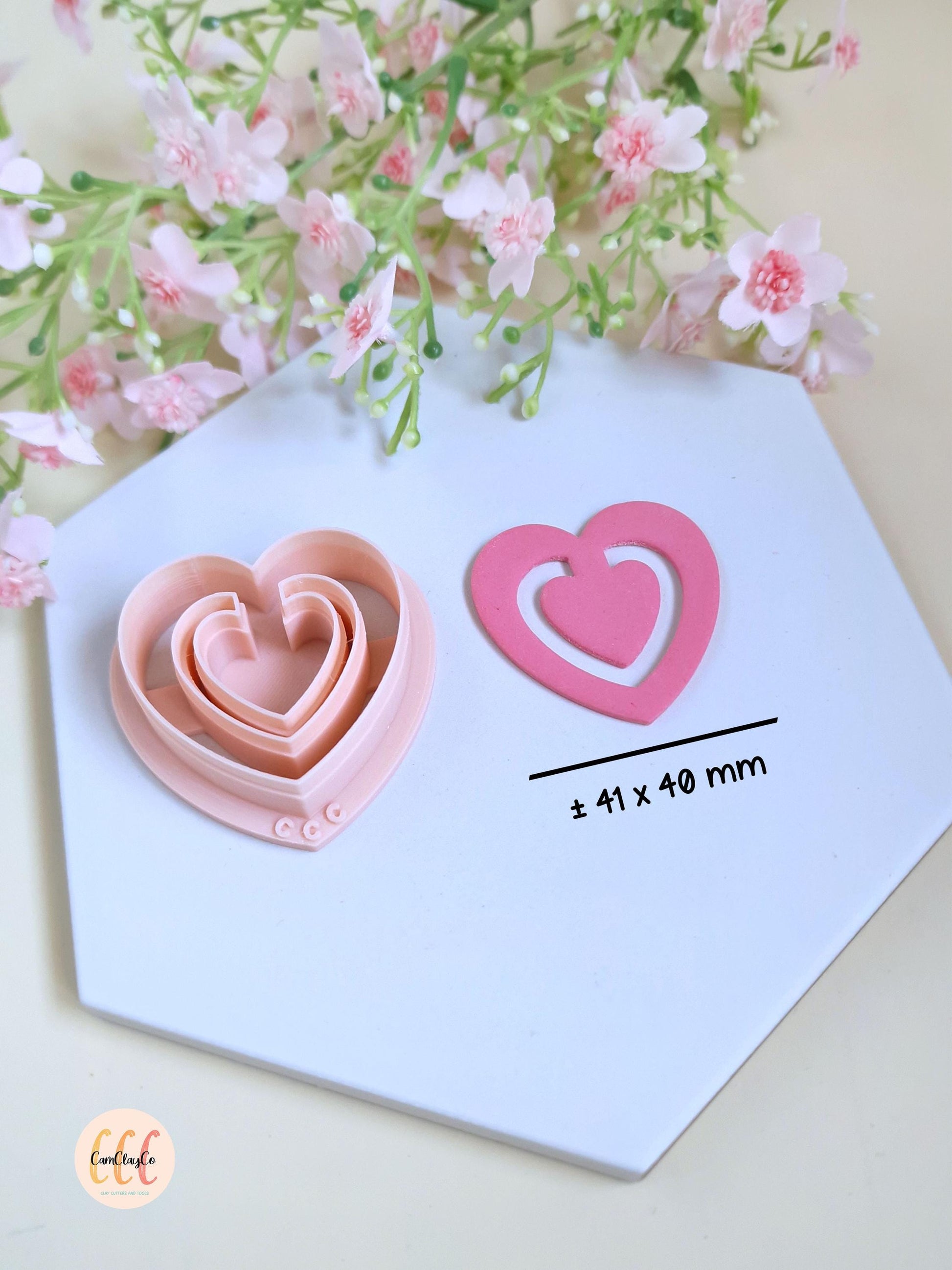Emporte-pièce 3D marque-pages en forme de cœur pour la fabrication d'accessoires en argile polymère