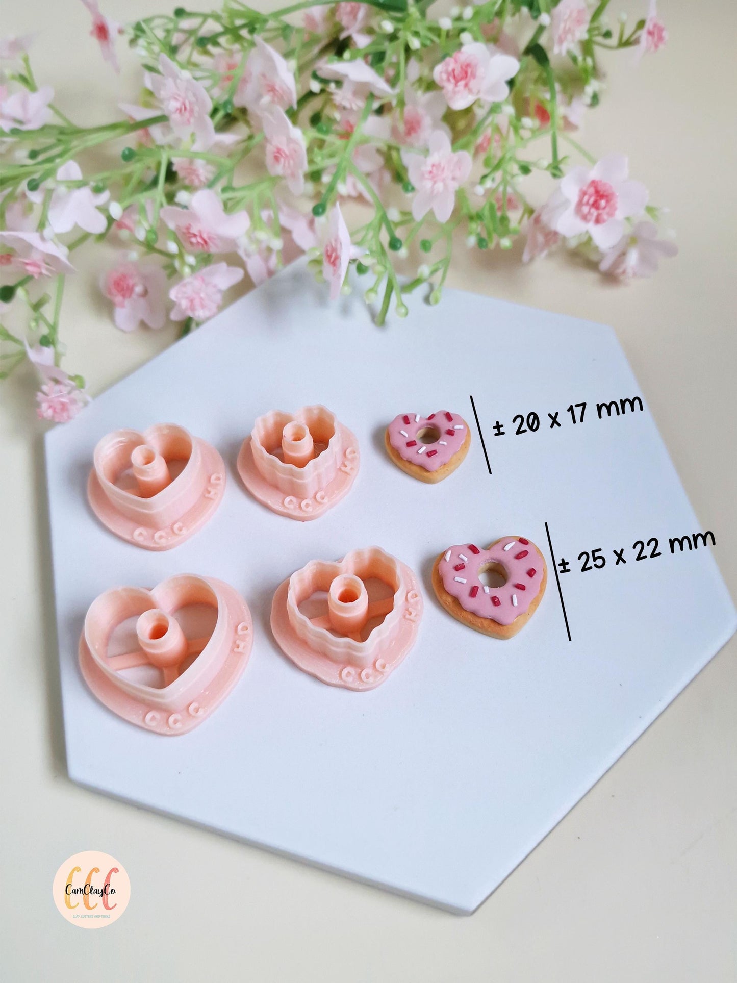 Emporte-pièces 3D en forme de cœurs donuts pour la fabrication de bijoux en argile polymère, créoles interchangeables, pampilles