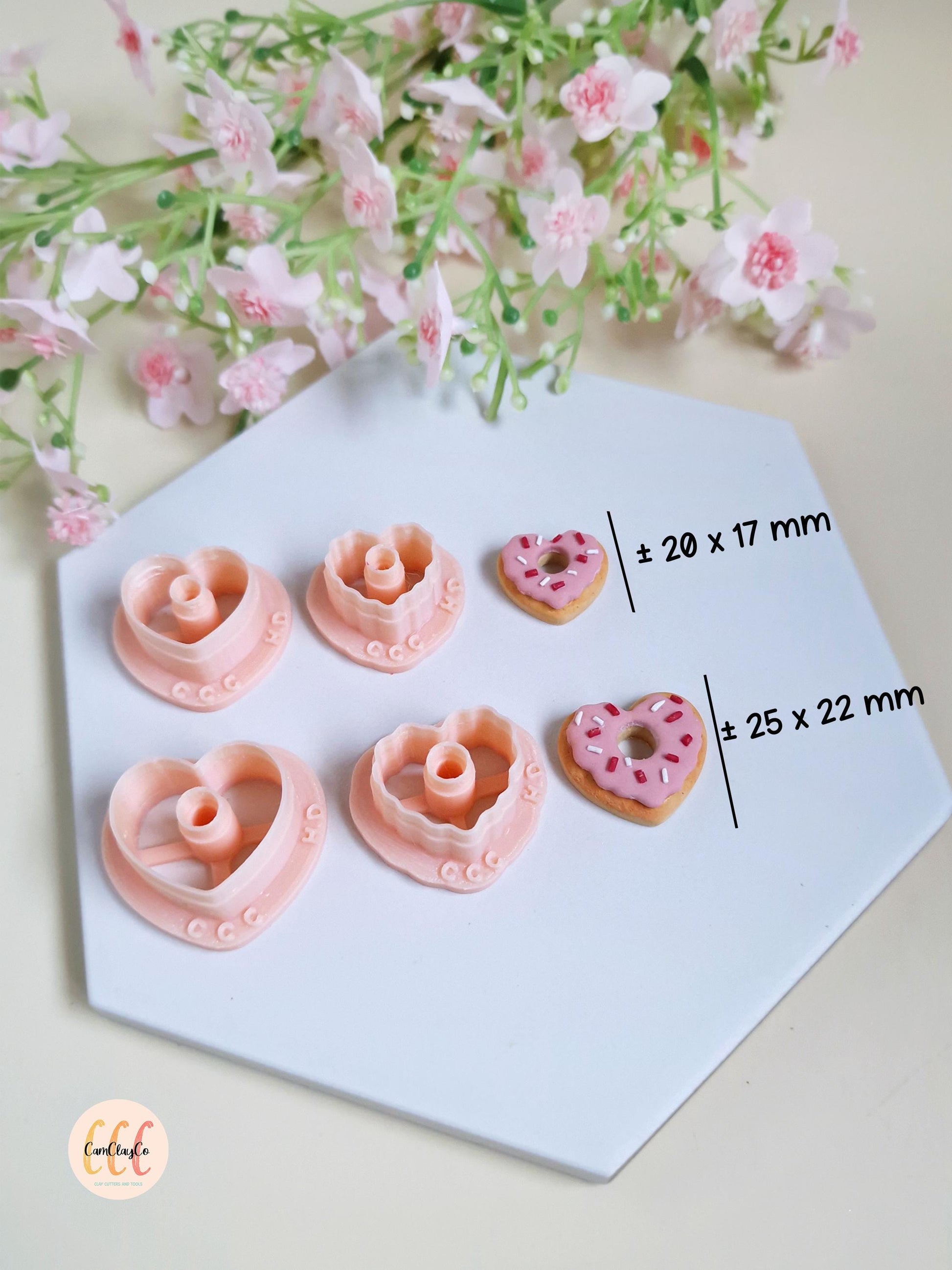 Emporte-pièces 3D en forme de cœurs donuts pour la fabrication de bijoux en argile polymère, créoles interchangeables, pampilles