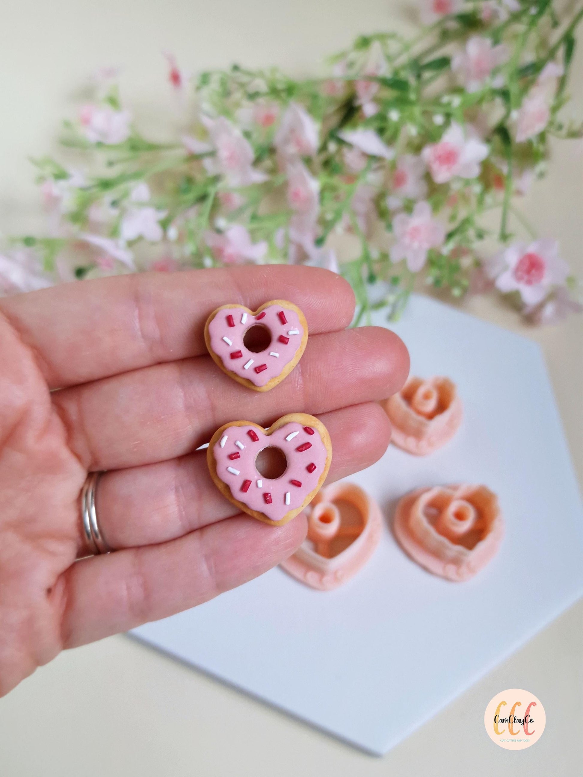 Emporte-pièces 3D en forme de cœurs donuts pour la fabrication de bijoux en argile polymère, créoles interchangeables, pampilles