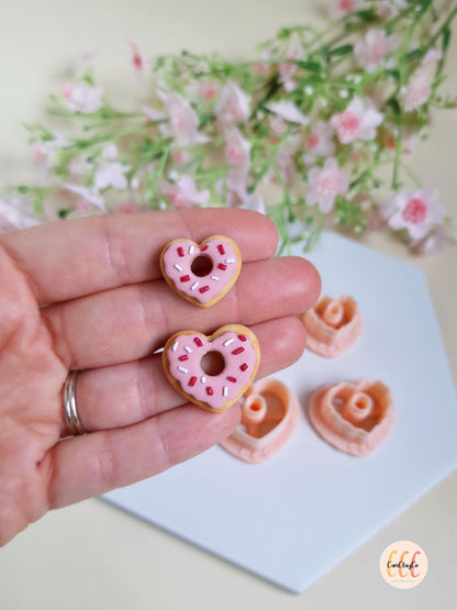 Emporte-pièces 3D en forme de cœurs donuts pour la fabrication de bijoux en argile polymère, créoles interchangeables, pampilles