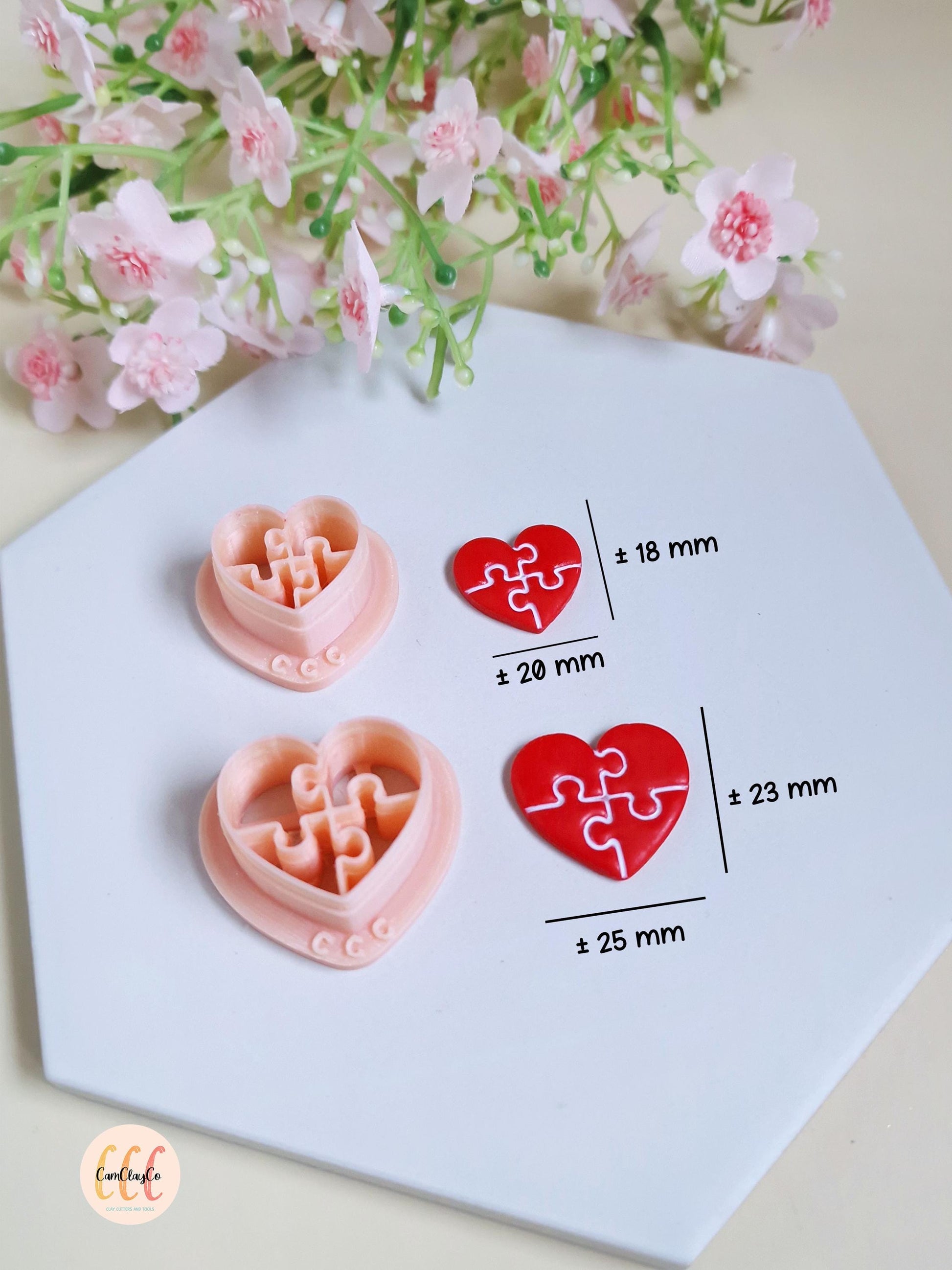 Emporte-pièces 3D en forme de cœurs puzzles pour la fabrication de bijoux en argile polymère, créoles interchangeables, pampilles