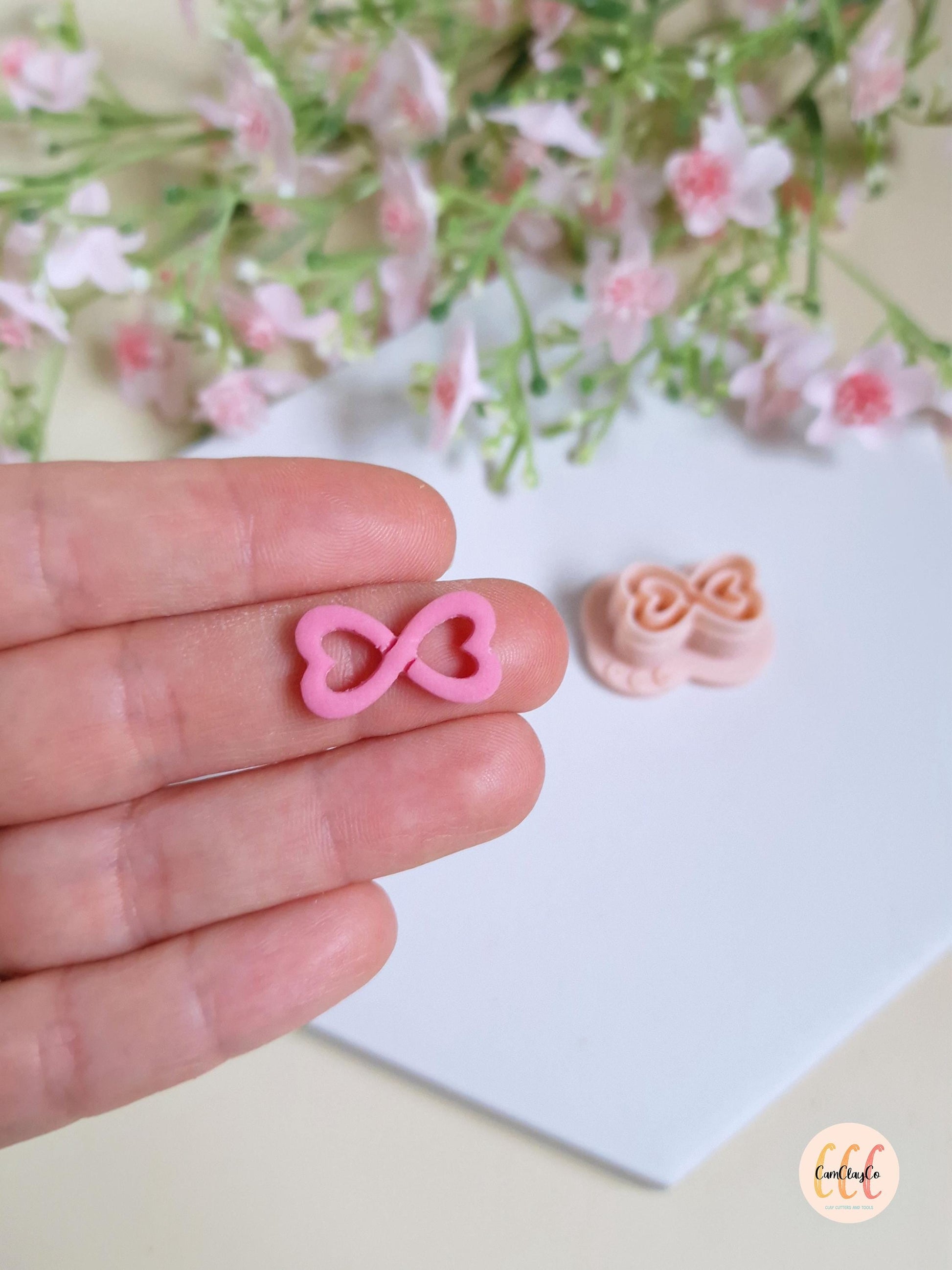 Emporte-pièce 3D en forme de signe infini cœurs pour la fabrication de bijoux en argile polymère, créoles interchangeables, pampilles