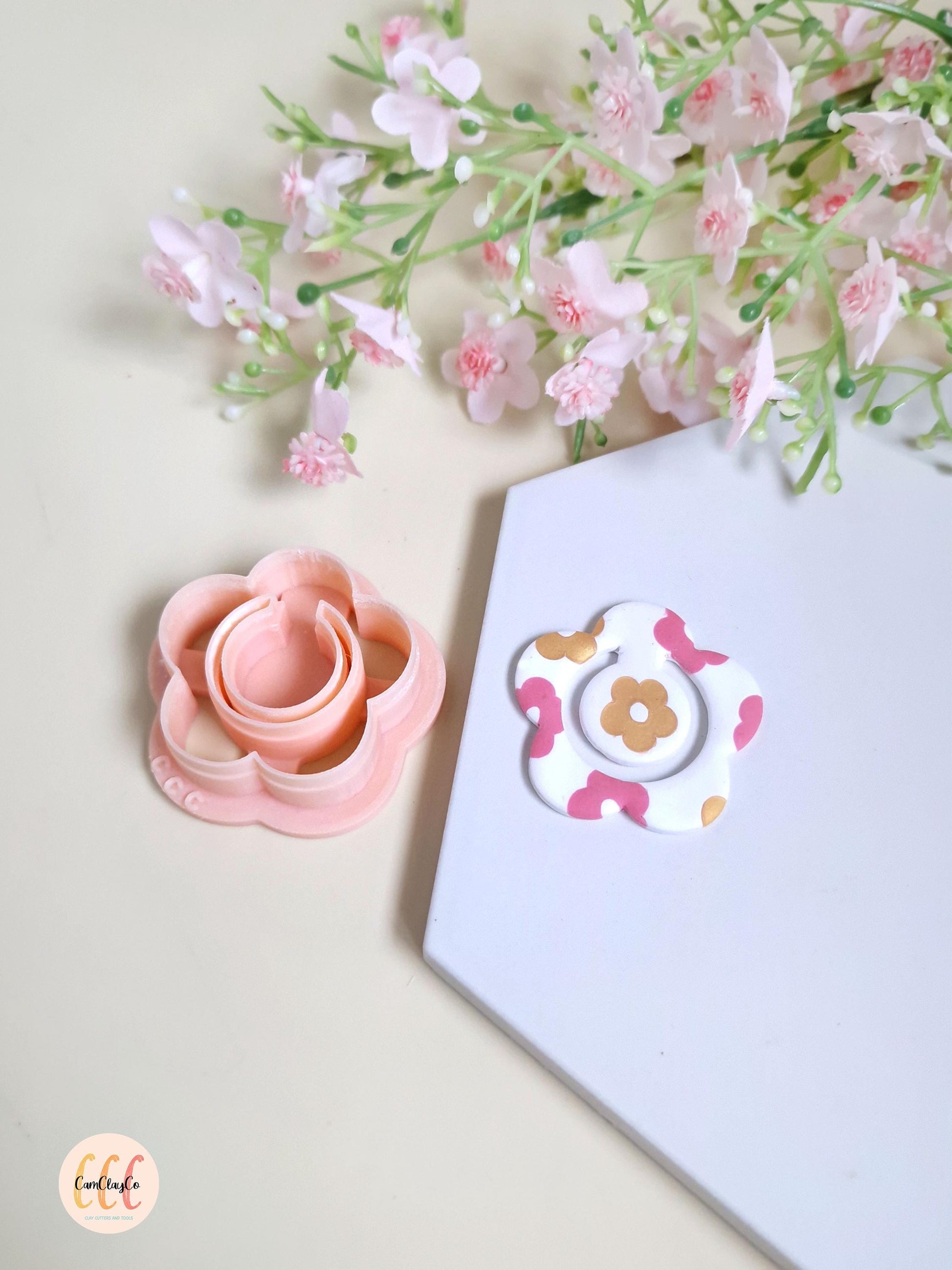 Emporte-pièce 3D marque-pages en forme de fleurs pour la fabrication d'accessoires en argile polymère