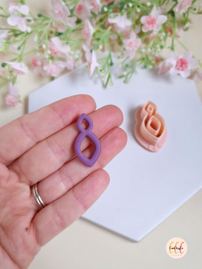 Emporte-pièces 3D en forme de double ovale pour la fabrication de bijoux en argile polymère, créoles interchangeables, pampilles