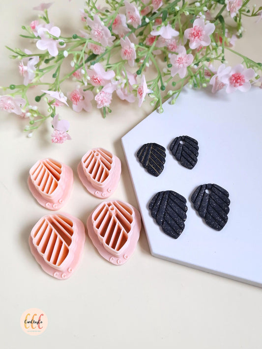 Emporte-pièces 3D formes organiques stries pour la fabrication de bijoux en argile polymère, créoles interchangeables, pampilles