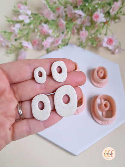 Emporte-pièces 3D formes organiques ovales donuts pour la fabrication de bijoux en argile polymère, créoles interchangeables, pampilles