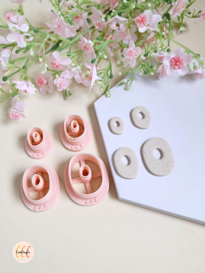 Emporte-pièces 3D formes organiques ovales donuts pour la fabrication de bijoux en argile polymère, créoles interchangeables, pampilles