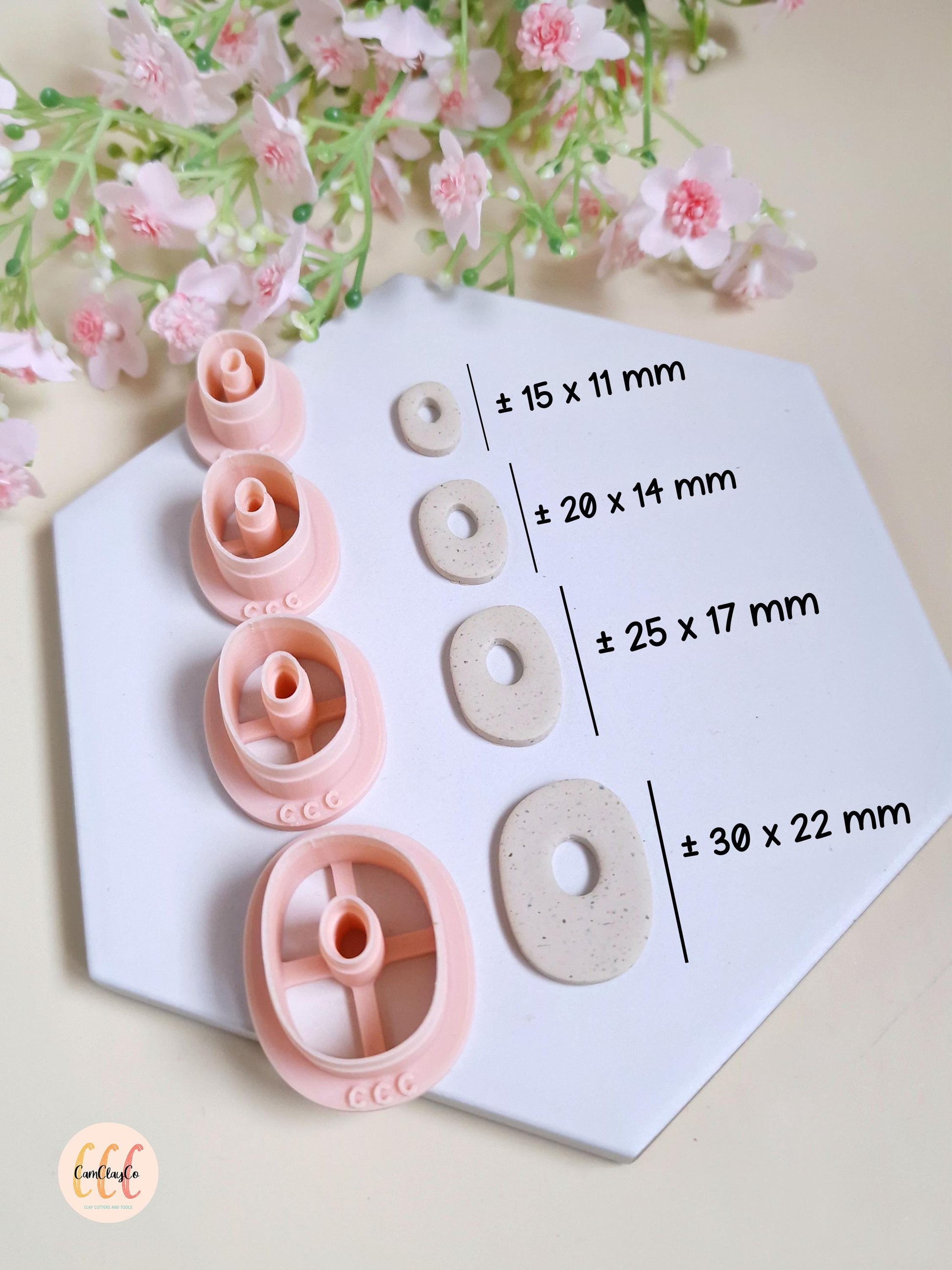 Emporte-pièces 3D formes organiques ovales donuts pour la fabrication de bijoux en argile polymère, créoles interchangeables, pampilles