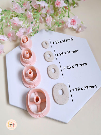 Emporte-pièces 3D formes organiques ovales donuts pour la fabrication de bijoux en argile polymère, créoles interchangeables, pampilles