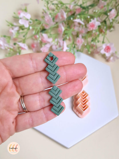 Emporte-pièces 3D triple triangle pour la fabrication de bijoux en argile polymère, créoles interchangeables, pampilles