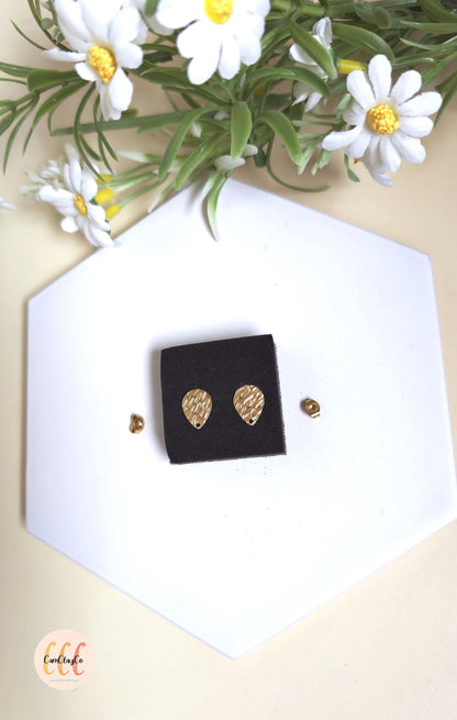Boucles d'oreilles gouttes texturées en acier inoxydable pour la fabrication de bijoux, doré et argenté - 2 pièces
