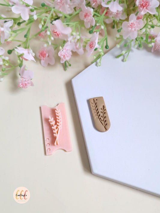 Tampon 3D feuillage pour la fabrication de bijoux en argile polymère - Tampon feuillage 01