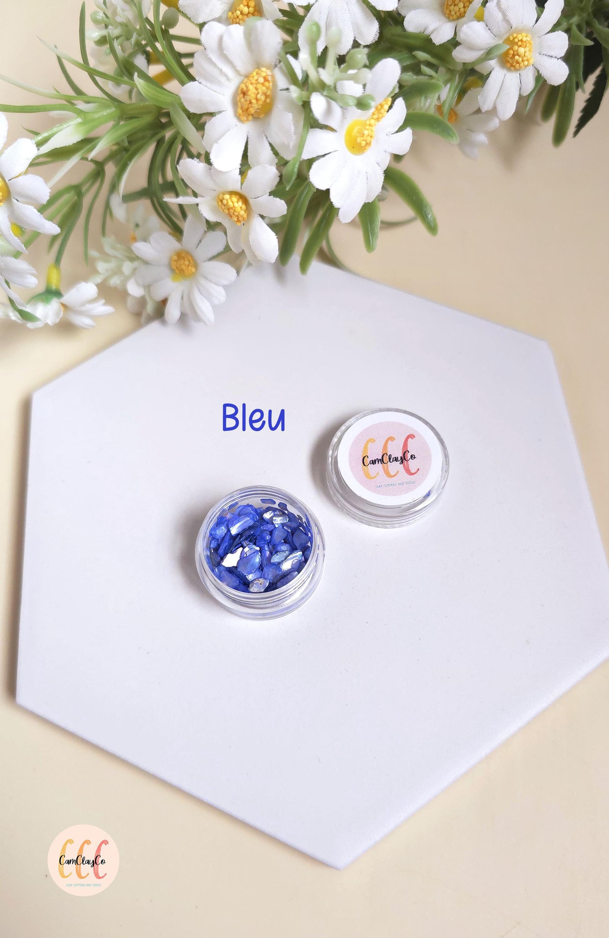 Éclats de coquillage, différentes couleurs, pour la création de bijoux en argile polymère