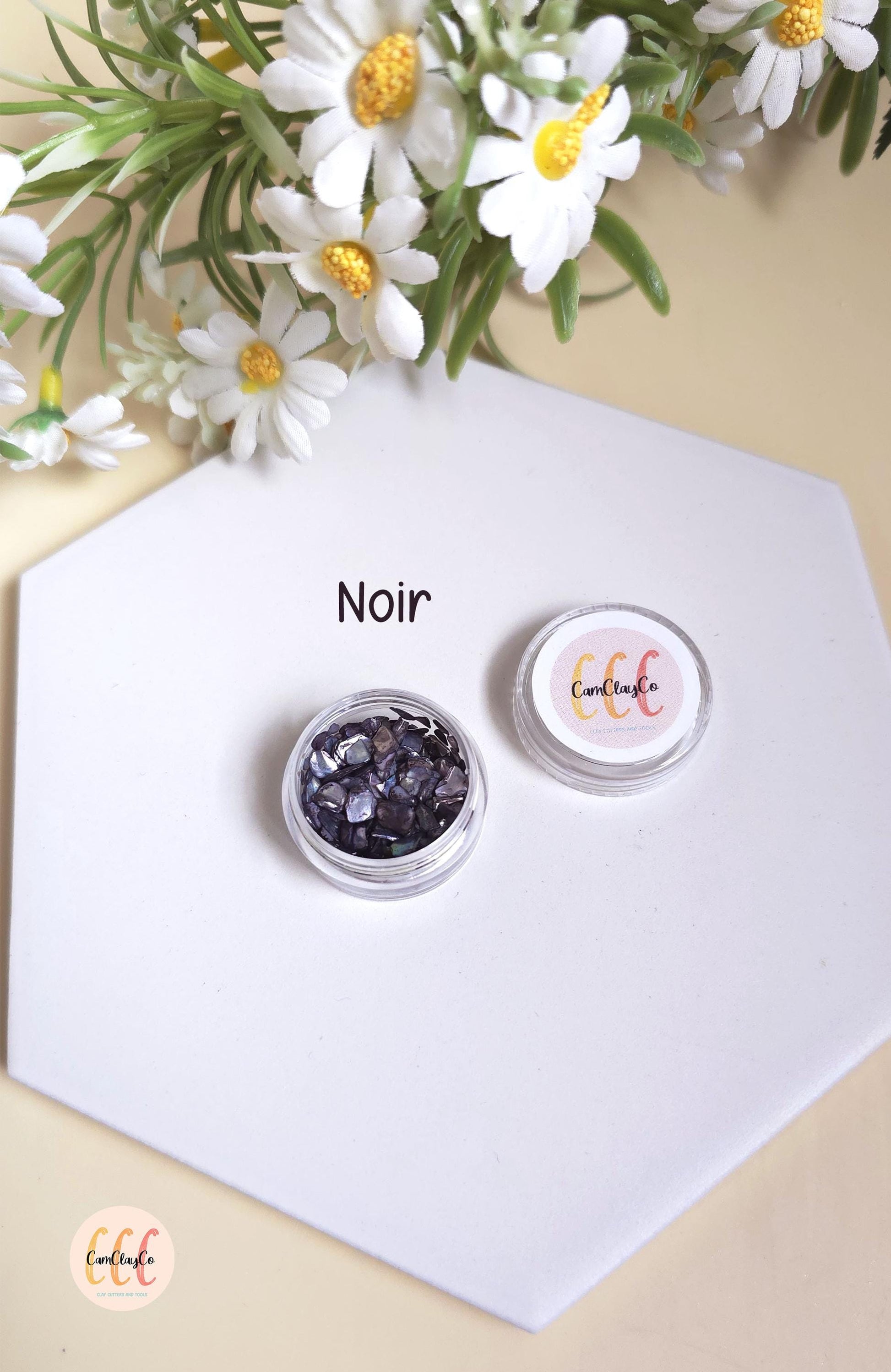 Éclats de coquillage, différentes couleurs, pour la création de bijoux en argile polymère