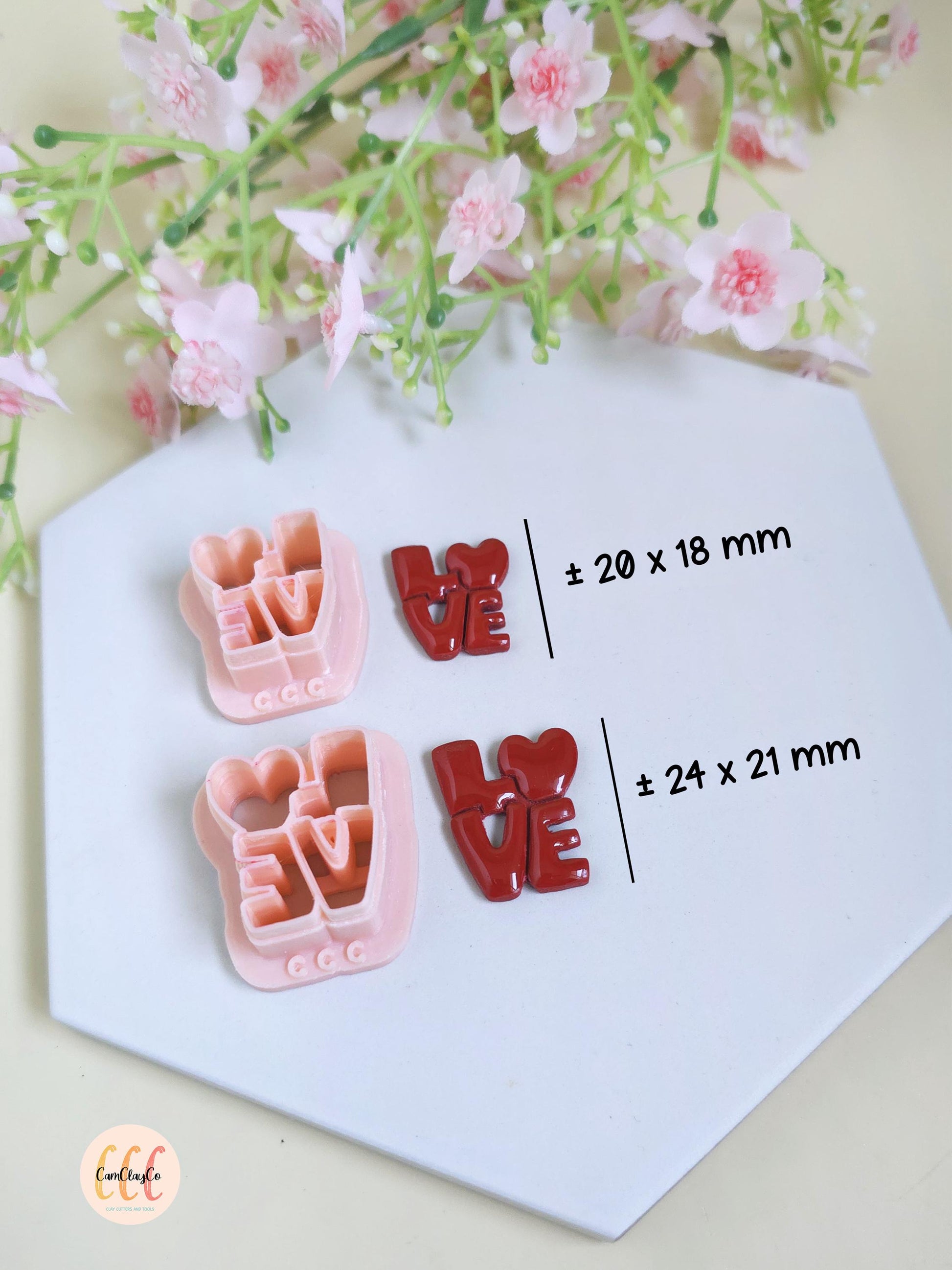 Emporte-pièces 3D LOVE pour la fabrication de bijoux en argile polymère, créoles interchangeables, pampilles