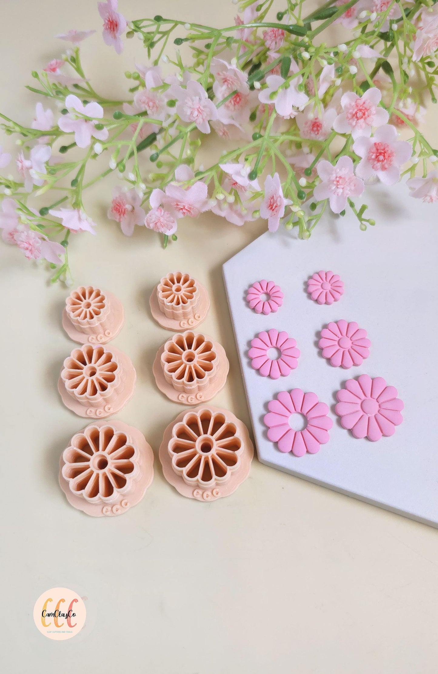 Emporte-pièces 3D pâquerettes 12 pétales pour la fabrication de bijoux en argile polymère, créoles interchangeables